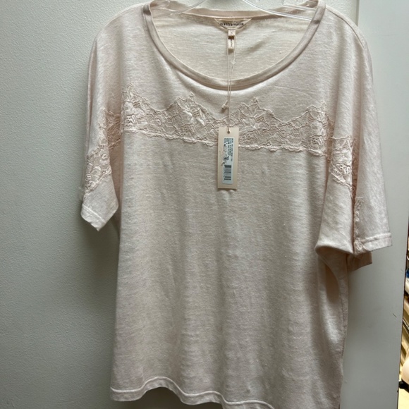 Rebecca Taylor Lace Insert T Shirt Large New Tags - Picture 7 of 7